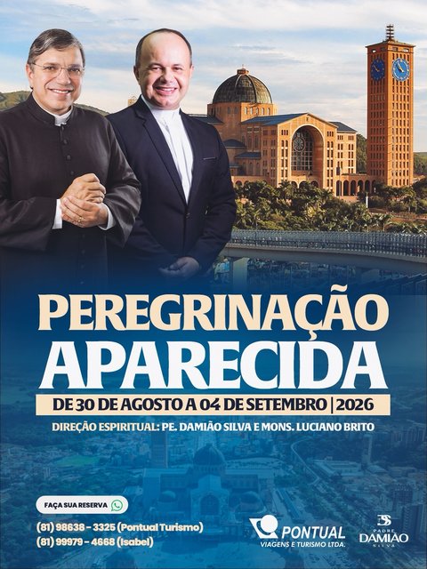 Uma viagem que pode transformar a sua vida espiritual…

Já imaginou viver dias de profunda fé, oração e encontro com Deus no coração do Brasil?

Venha participar da Peregrinação para Santuário Nacional de Aparecida, c…