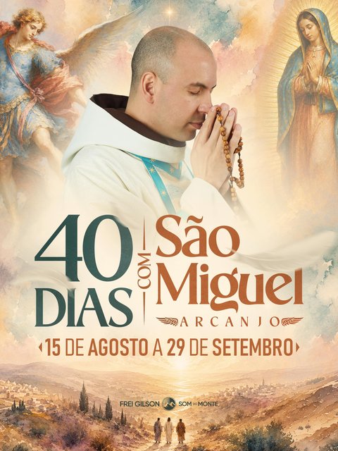 É com muita alegria que anuncio oficialmente: de 15 de agosto a 29 de setembro, viveremos juntos os 40 Dias com São Miguel Arcanjo! 🙏⚔️
Este pode ser o tempo que marcará a nossa vida espiritual para sempre.
Serão 40 d…
