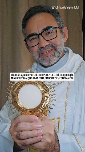Escreve aqui: "DEUS PODE TUDO" é nele que venço! Que venha a tua Graça e Vitória em nome de Jesus!
Siga o meu Instagram ➡️ @freiricardoregis.oficial para receber as bênçãos diariamente e Compartilhe! 
#jesus #deus #fé…