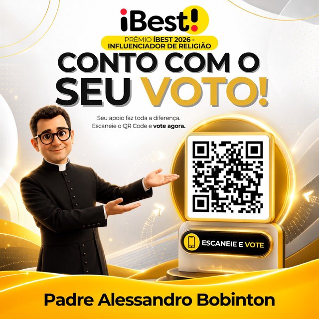 🙏 Conto com o seu voto! 💛

Com muita alegria, participo do Prêmio iBest 2026, para a categoria de influenciador de religião, e o seu apoio faz toda a diferença nessa caminhada!

📲 Basta apontar a câmera do celular par…