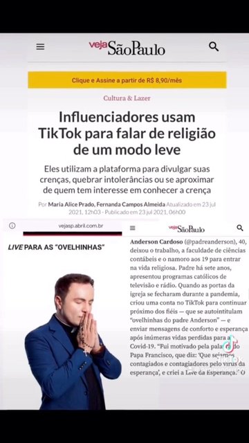 Tem ovelhinha aí? 🐑🐑🐑

#padreanderson #tamojunto #live #ovelhinhas #vejasp #veja