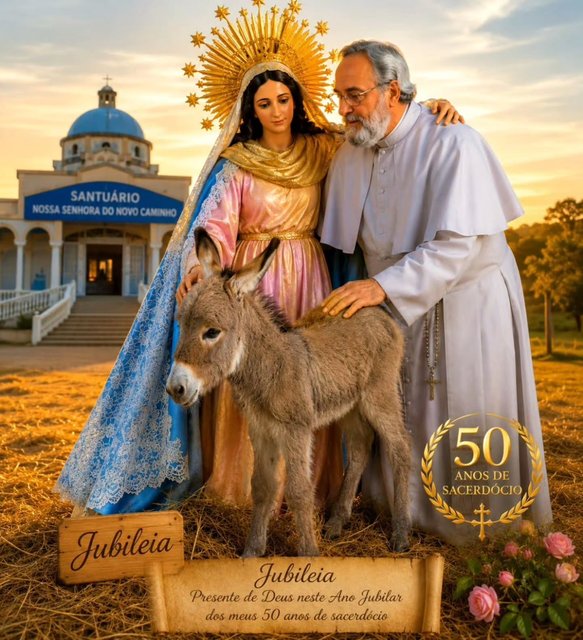 Hoje, 7 de julho, nasceu a jumentinha da foto no pasto aqui do nosso terreno, onde está o Mosteiro de nossas Irmãs e o Santuário de nossa Mãe do Novo Caminho. Se fosse um jumentinho, eu o chamaria de Jubilar, já que e…