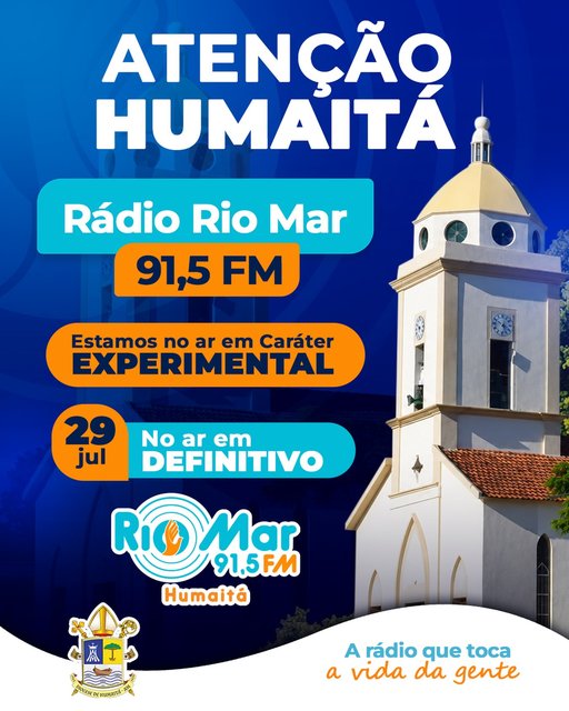 🎉 Humaitá, já estamos no ar! 📻💙
A Rádio Rio Mar FM 91,5 já iniciou sua transmissão em caráter experimental, ajustando os últimos detalhes para que tudo esteja perfeito na nossa grande inauguração, no dia 29 de julho.…