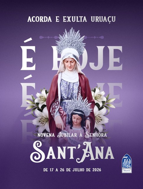 É HOJE!
Chegou o grande dia! Com muita alegria, damos início à Novena Jubilar em honra à Senhora Sant’Ana, um tempo especial de fé, oração e comunhão.
Venha celebrar conosco e traga sua família para viver este mome…