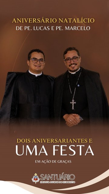 Queridos Padres Marcelo e Lucas,

Hoje celebramos, com imensa alegria, o dom da vida de dois sacerdotes que Deus escolheu para conduzir esta comunidade com amor e dedicação. Mais do que um aniversário, celebramos duas…