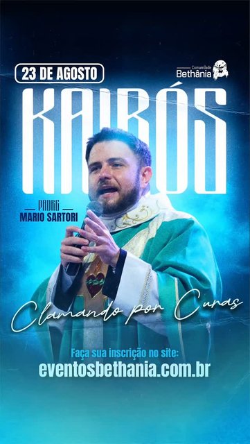 Você está preparado para viver um tempo de milagres? 🛑🙏
Estão abertas as inscrições para o Kairós Clamando por Curas na Comunidade Bethânia! Um encontro inesquecível de oração, cura e libertação feito para tocar prof…