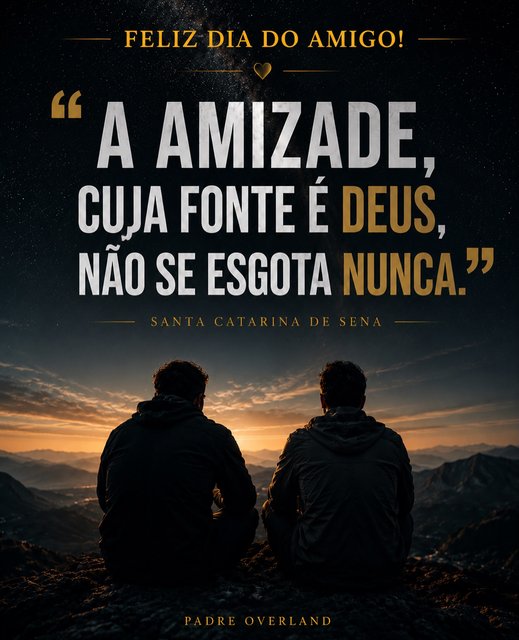 Feliz Dia do Amigo!
Em um mundo onde tantas relações se tornam passageiras, a verdadeira amizade continua sendo um dos mais belos presentes de Deus.
A amizade que nasce da fé não depende apenas da afinidade, mas da …