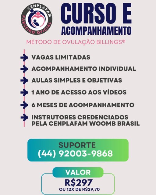 Método de autoconhecimento incrível que pode ser usado pra potencializar uma gravidez e único método de espaçamento permitido pela Igreja que é mais eficaz que a pílula!  @cenplafamoficial @thaistomiomob @dradanielave…