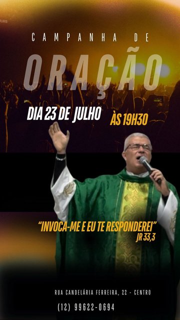 CAMPANHA DE ORAÇÃO 🙌🏼🙏🏼🔥
.
“Invoca-me e Eu te responderei.” Jeremias 33,3
.
Venha viver conosco, nesse terceiro mês da Campanha de Oração, uma noite de graça e clamor ao Céu 🙌🏼🙏🏼 Será na próxima quinta, dia 23, e invo…