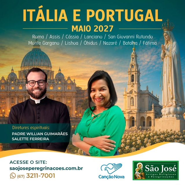 Sua oportunidade de viver um roteiro que te leva a lugares incríveis. Muita espiritualidade, conhecimento cultural, e tudo o que você precisa para fazer uma excelente peregrinação!

Roteiro detalhado no site saojosepe…